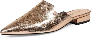Mules for Women Pointed Toe Backless Mesh Flat Mule Casual Slides Slip On Comfortable Fashion Dress Shoes