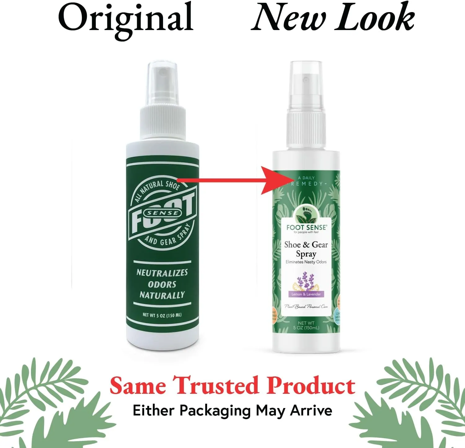 Natural Shoe Deodorizer and Foot Spray – Foot Odor Eliminator for Shoes, Sports Equipment, and Feet. Long Lasting, Smelly Feet Odor Neutralizer for Adults and Kids USA-Made by Foot Sense, 5 Oz. 2 pack