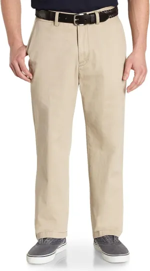 Nautica Men's Big and Tall Twill Flat-Front Pant