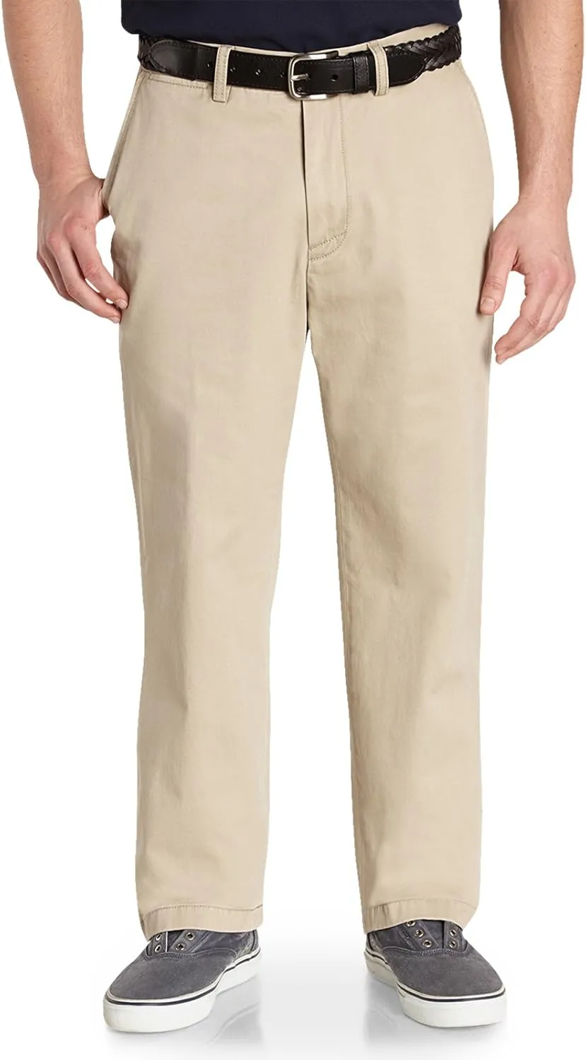 Nautica Men's Big and Tall Twill Flat-Front Pant