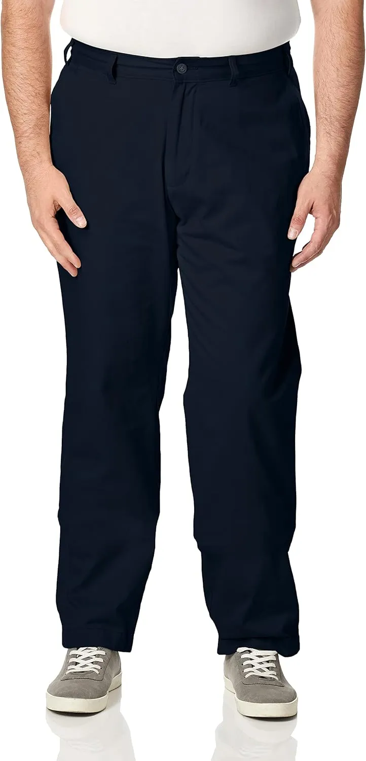 Nautica Men's Big and Tall Twill Flat-Front Pant