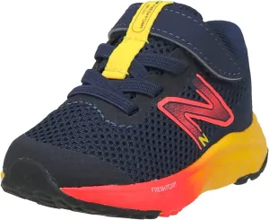 New Balance Boy's Fresh Foam Arishi V4 Hook and Loop Running Shoe, Team Navy/Electric Red/Egg Yolk, 11 Wide Little Kid