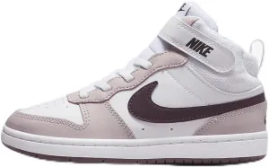 Nike Court Borough Mid 2 Little Kids' Shoes (CD7783-118, White/Platinum Violet/Burgundy Crush) Size 2