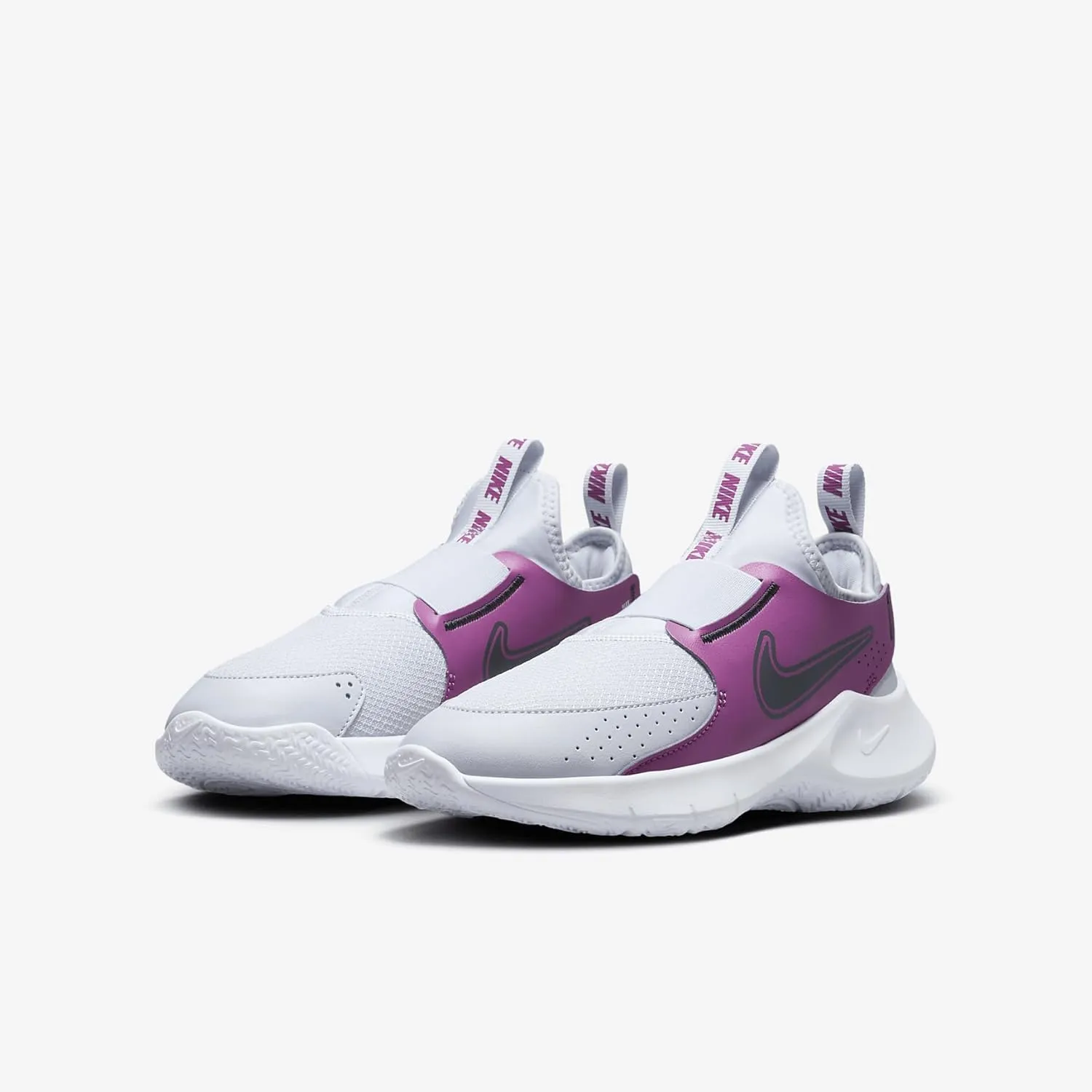 Nike Flex Runner 3 Big Kids' Road Running Shoes (FN1294-007, Football Grey/Hot Fuchsia/White/Thunder Blue)