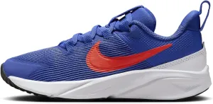 Nike Star Runner 4 Little Kids' Shoes (DX7614-402, Astronomy Blue/White/Total Orange/Team Orange) Size 13