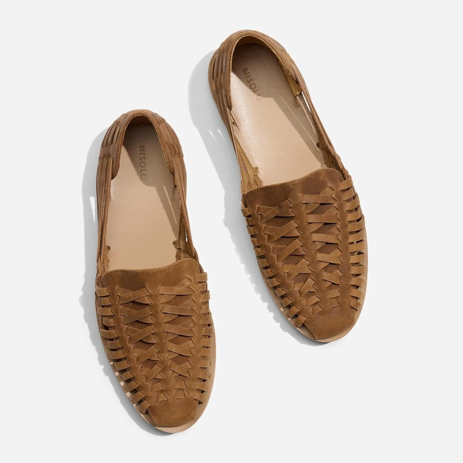Nisolo Men's Huarache Sandals, Slip-On Comfort, Designed for Casual Everyday Wear & Any Occasion, Handwoven & Waterproof Leather, Flexible, No-Slip Rubber Sole, Runs Large