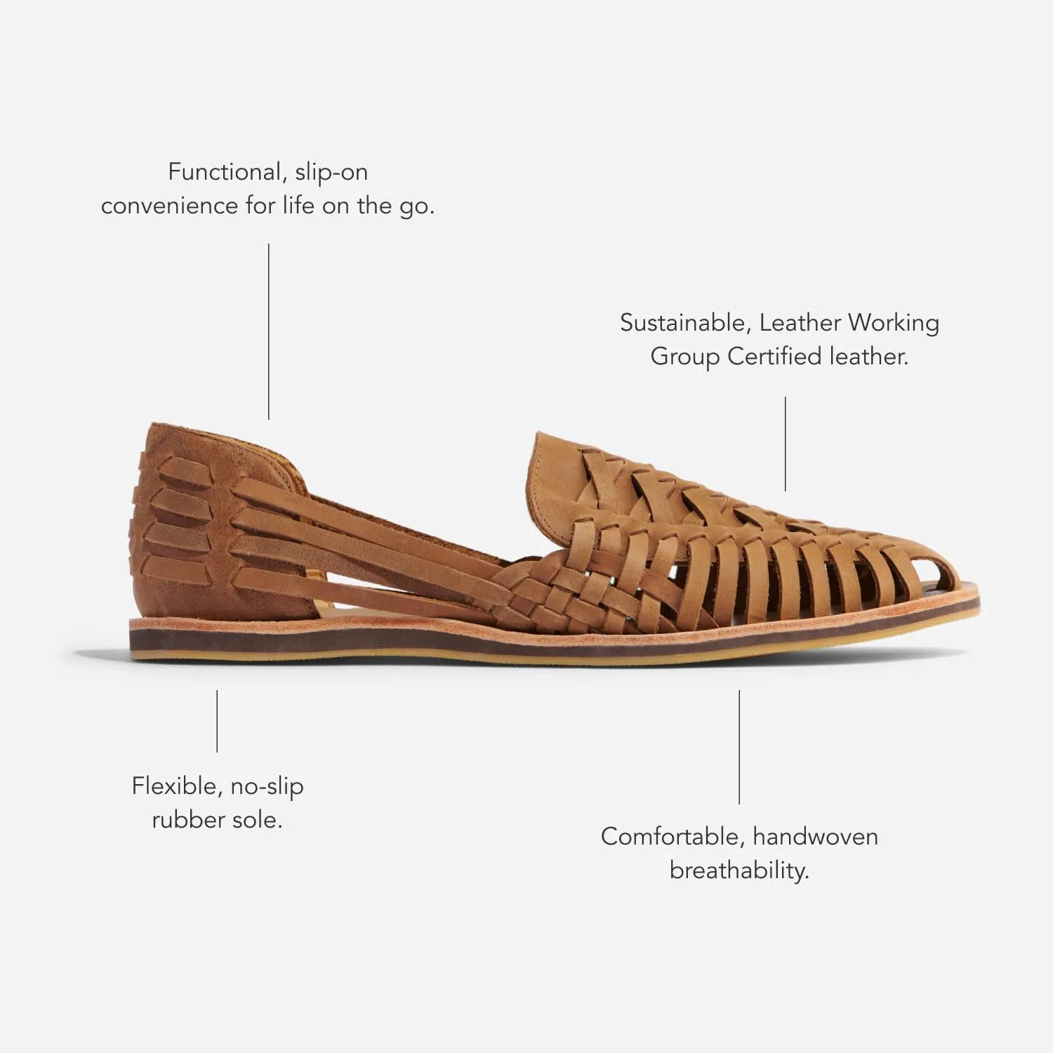 Nisolo Men's Huarache Sandals, Slip-On Comfort, Designed for Casual Everyday Wear & Any Occasion, Handwoven & Waterproof Leather, Flexible, No-Slip Rubber Sole, Runs Large