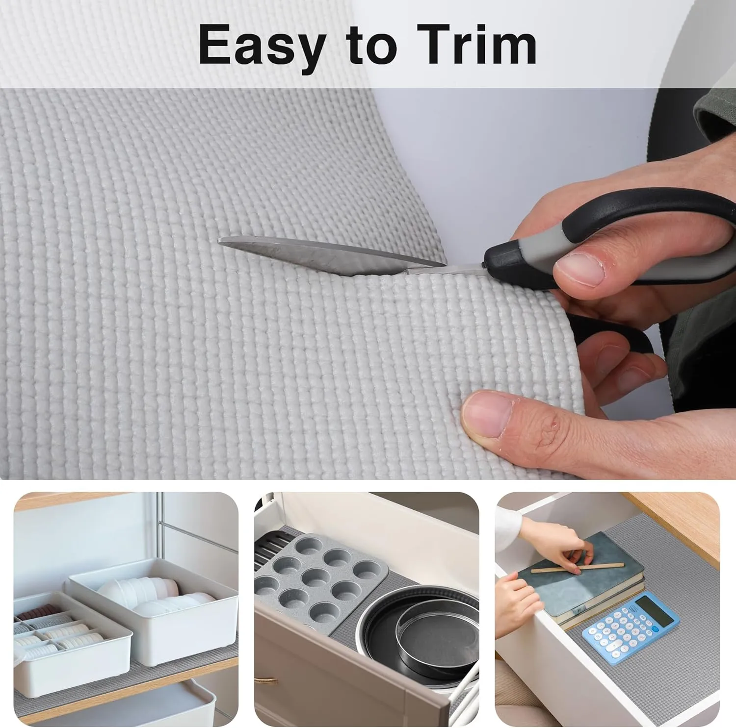 Non-Slip Shelf Liner for Drawer Grey: 13.4 x 98.4 Inch Foam Toolbox Drawer Mat - 5 MM Thick Easy to Cut Heavy Duty Liner for 14" Wide Wire Pantry Shelves