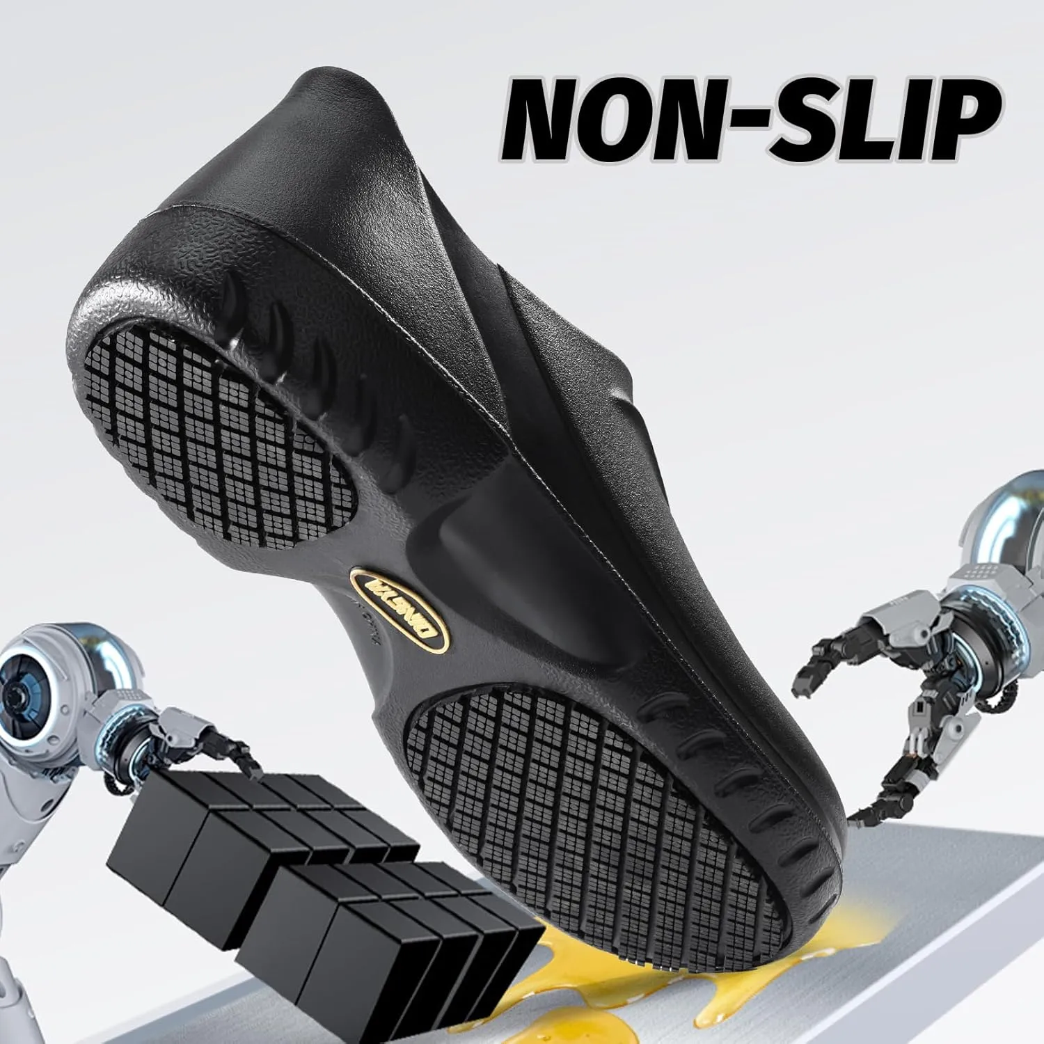 Non Slip Work Shoes for Men Lightweight Non Slip Clogs Men's Slip-Resistant Chef Shoes Slip-on Food Service Shoe for Restaurant, Nursing Shoe