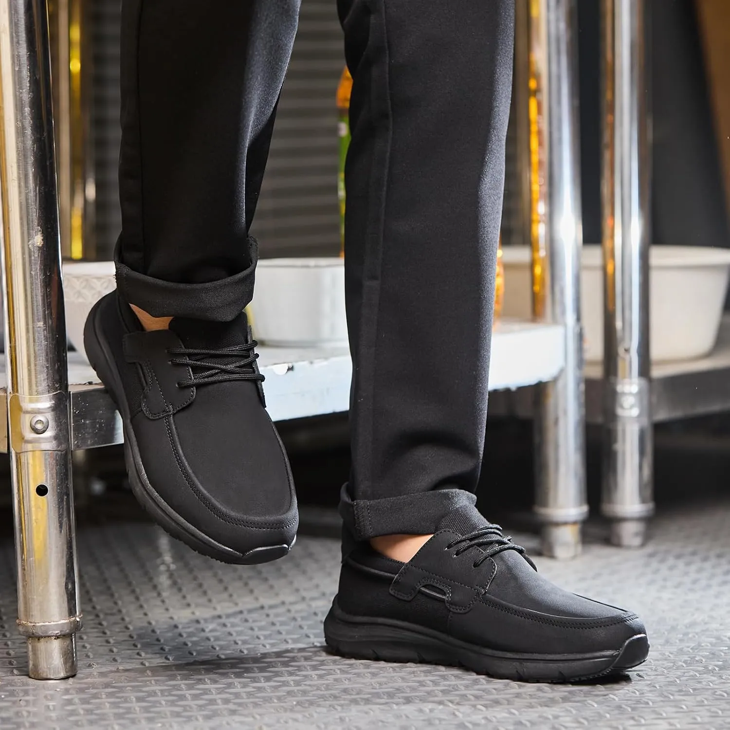 Non Slip Work Shoes for Men Women Waterproof Kitchen Chef Slip Resistant Shoes Casual Lightweight Slip on Walking Sneakers