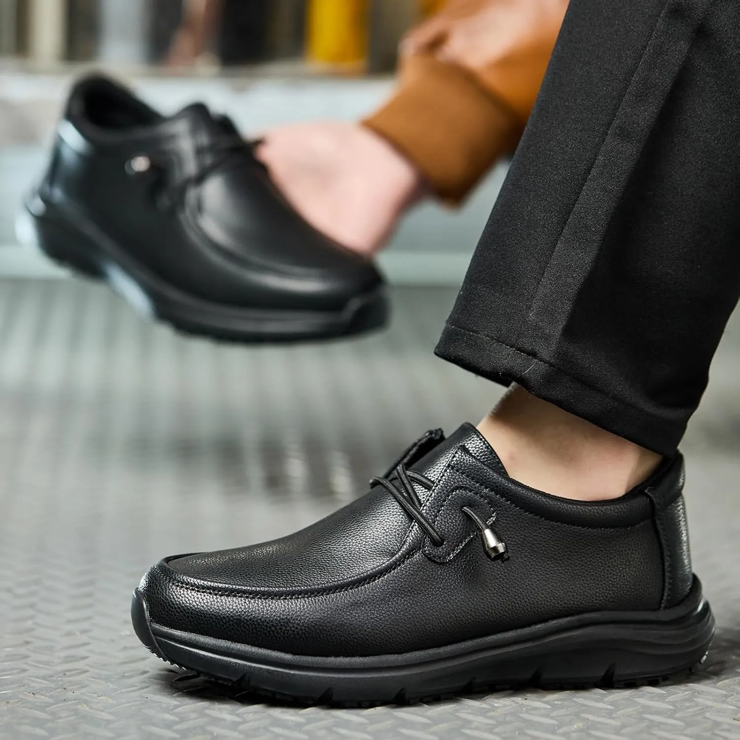 Non Slip Work Shoes for Men Women Waterproof Slip Resistant Shoes Kitchen Chef Restaurant Lightweight Slip on Loafers