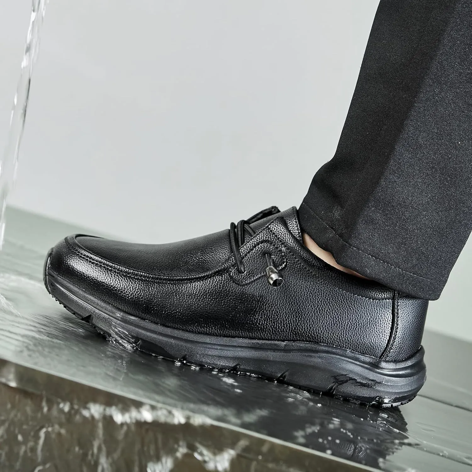 Non Slip Work Shoes for Men Women Waterproof Slip Resistant Shoes Kitchen Chef Restaurant Lightweight Slip on Loafers