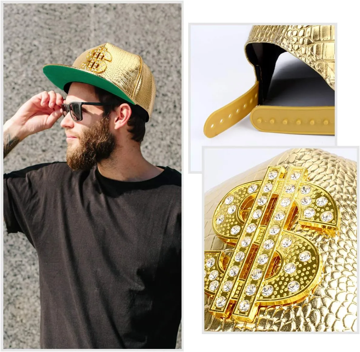 NYU14 The New Crocodile Baseball caps Alloy Dollar Flat-Brimmed hat Hip-hop hat