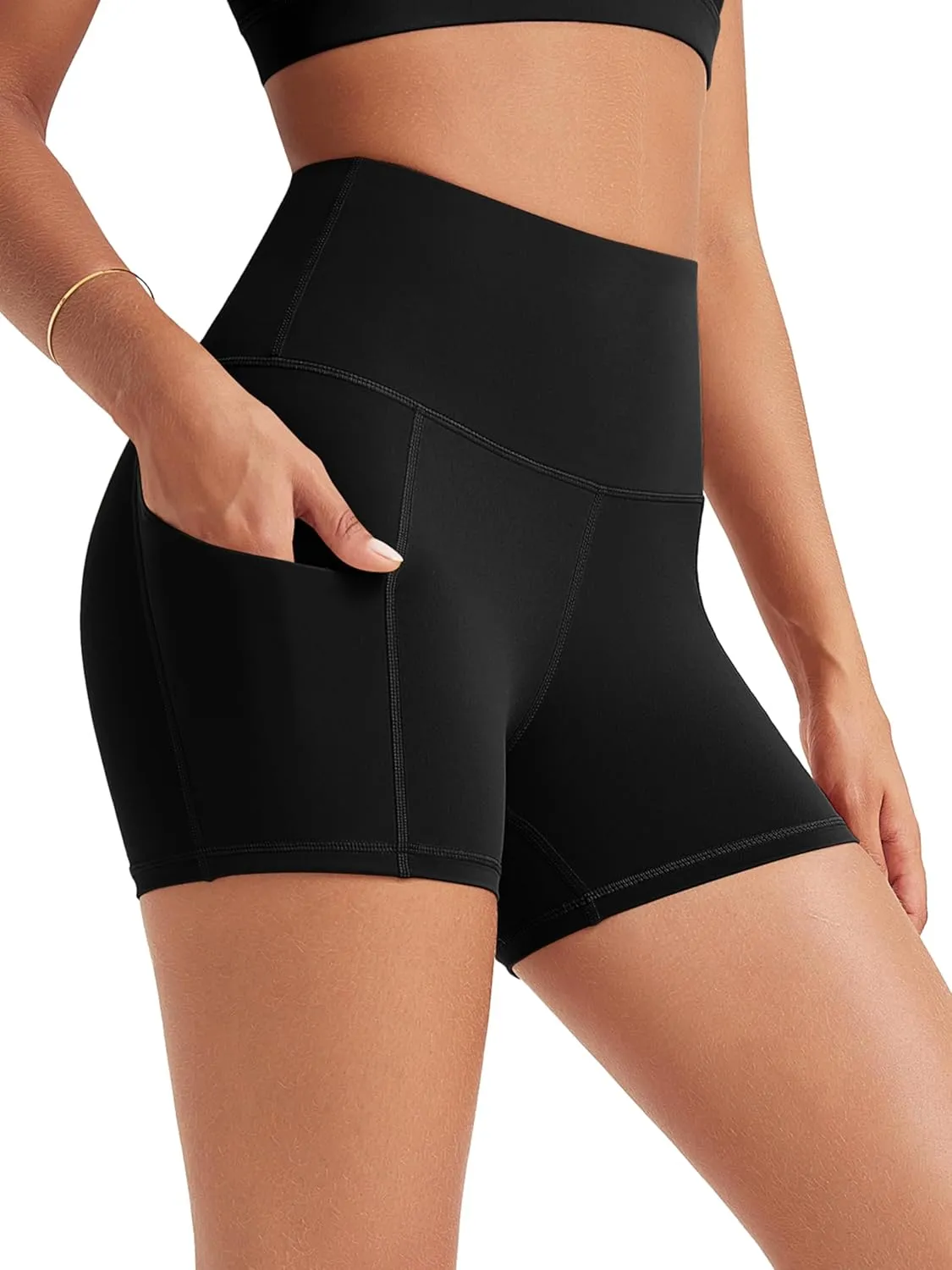 ODODOS Women's Tummy Control Biker Shorts 2.0 with Pockets High Waist Athletic Workout Yoga Shorts-3.5''/ 5"/ 8" / 10" Inseam