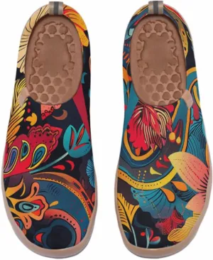 Onehorse Women's Casual Travel Shoes Paisley Painted Breathable Sock Slip-Ons Loafers Knit Tennis Sneakers