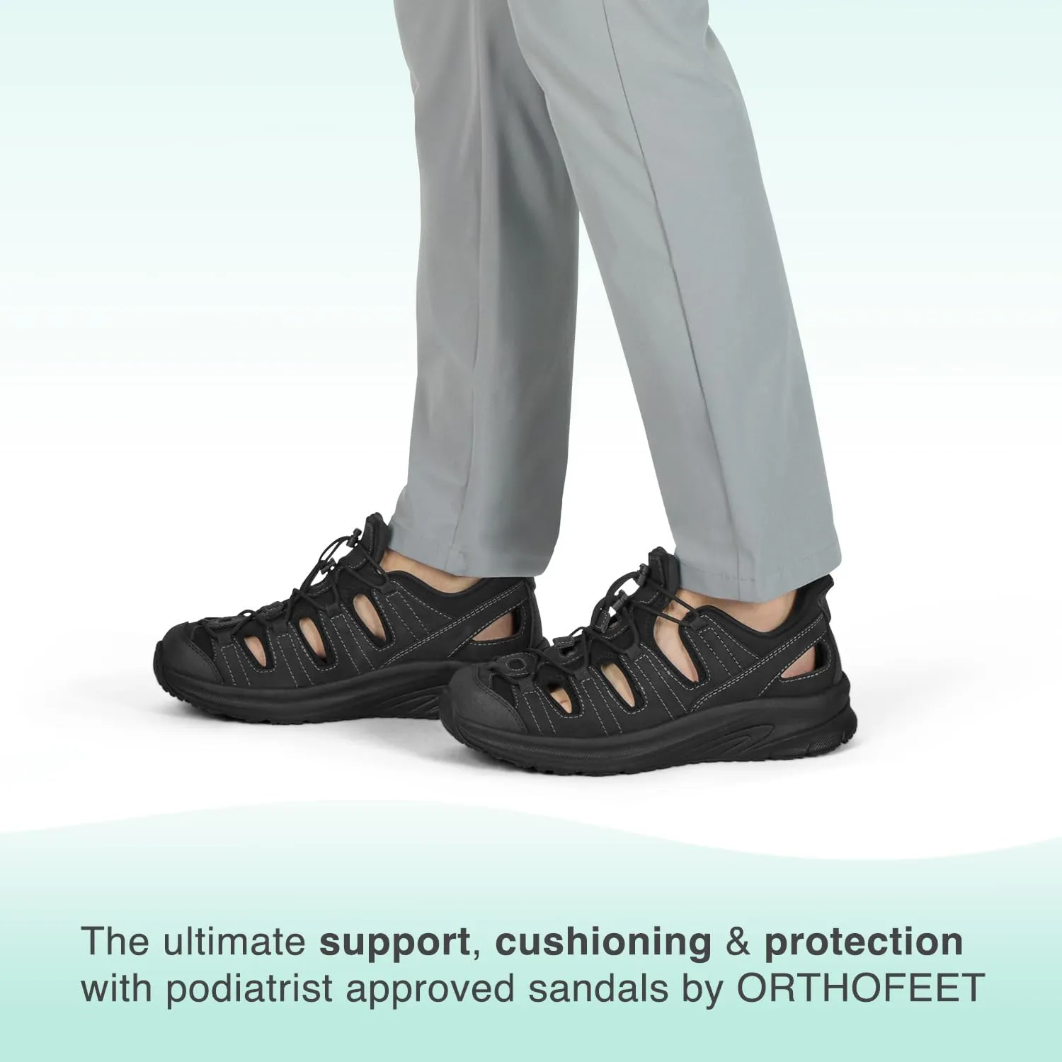 Orthofeet Men's Orthopedic Saturn Hands-Free Slip-On Sandals