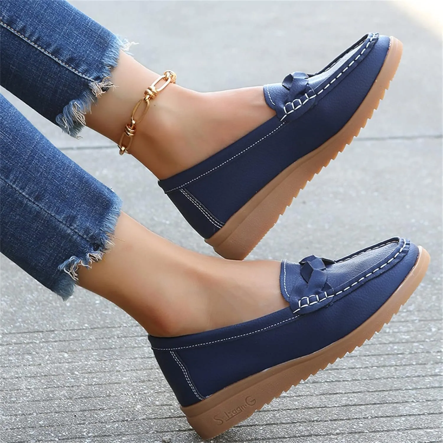 Orthopedic Loafers in Breathable Leather, Wide Size Casual Leather Orthopedic Sandals, Orthopedic Shoes for Women