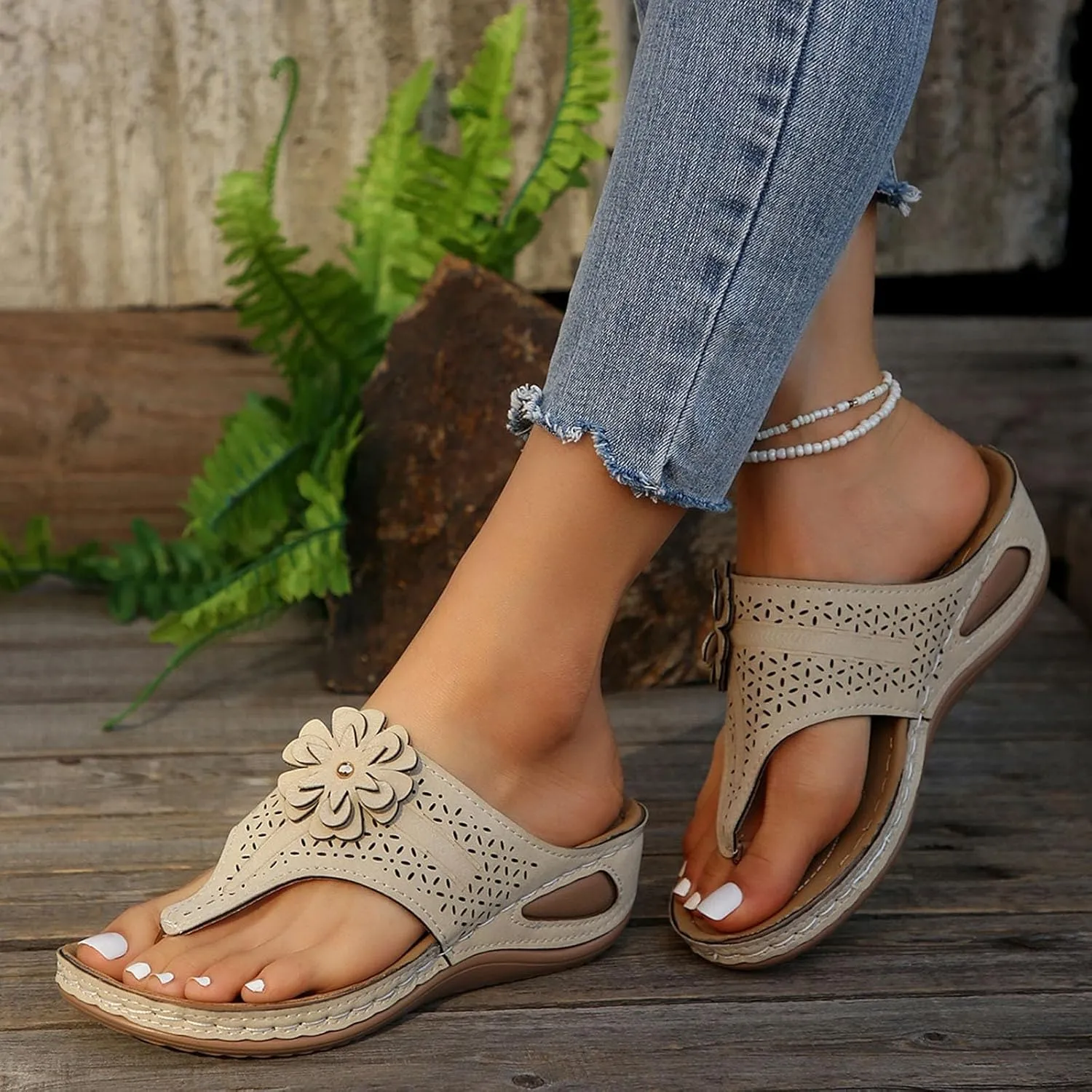 Orthopedic Sandals for Women, Women Summer Comfortable Sandals Arch Support Wedge Sandals 2025 Flip Flops Sandals