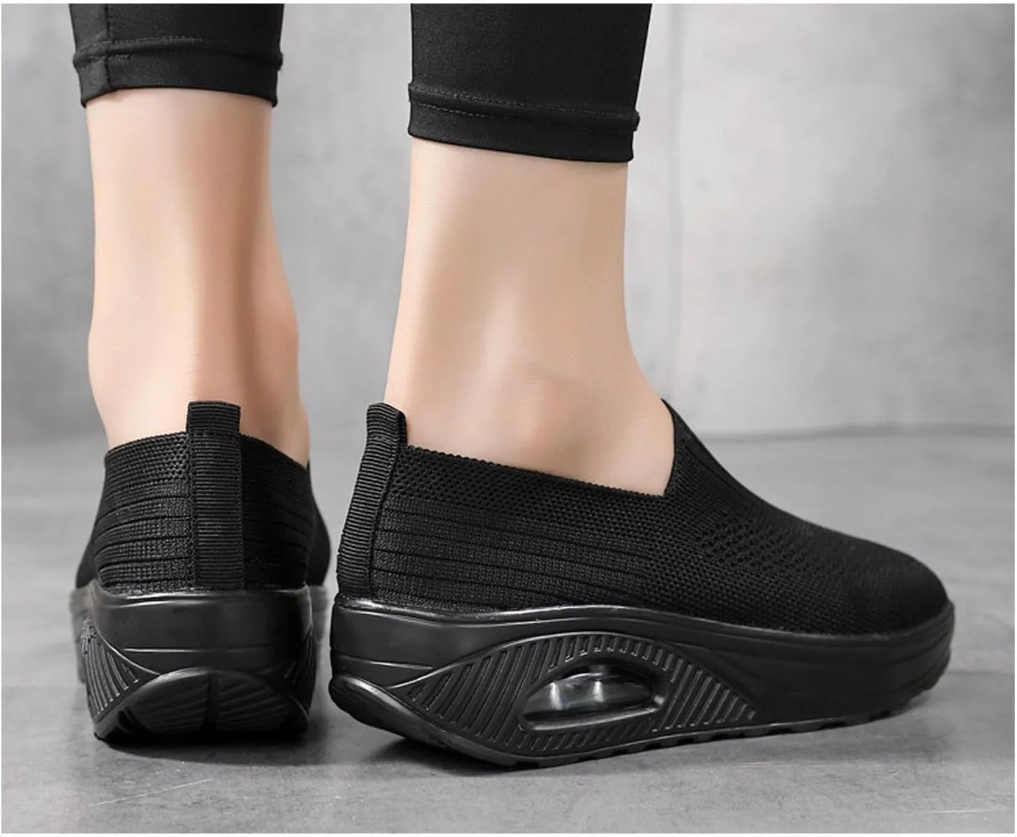 Orthopedic Sneakers for Women Slip-on Light Air Cushion Wedge Walking Shoes Mesh Arch Support Orthopedic Sneakers