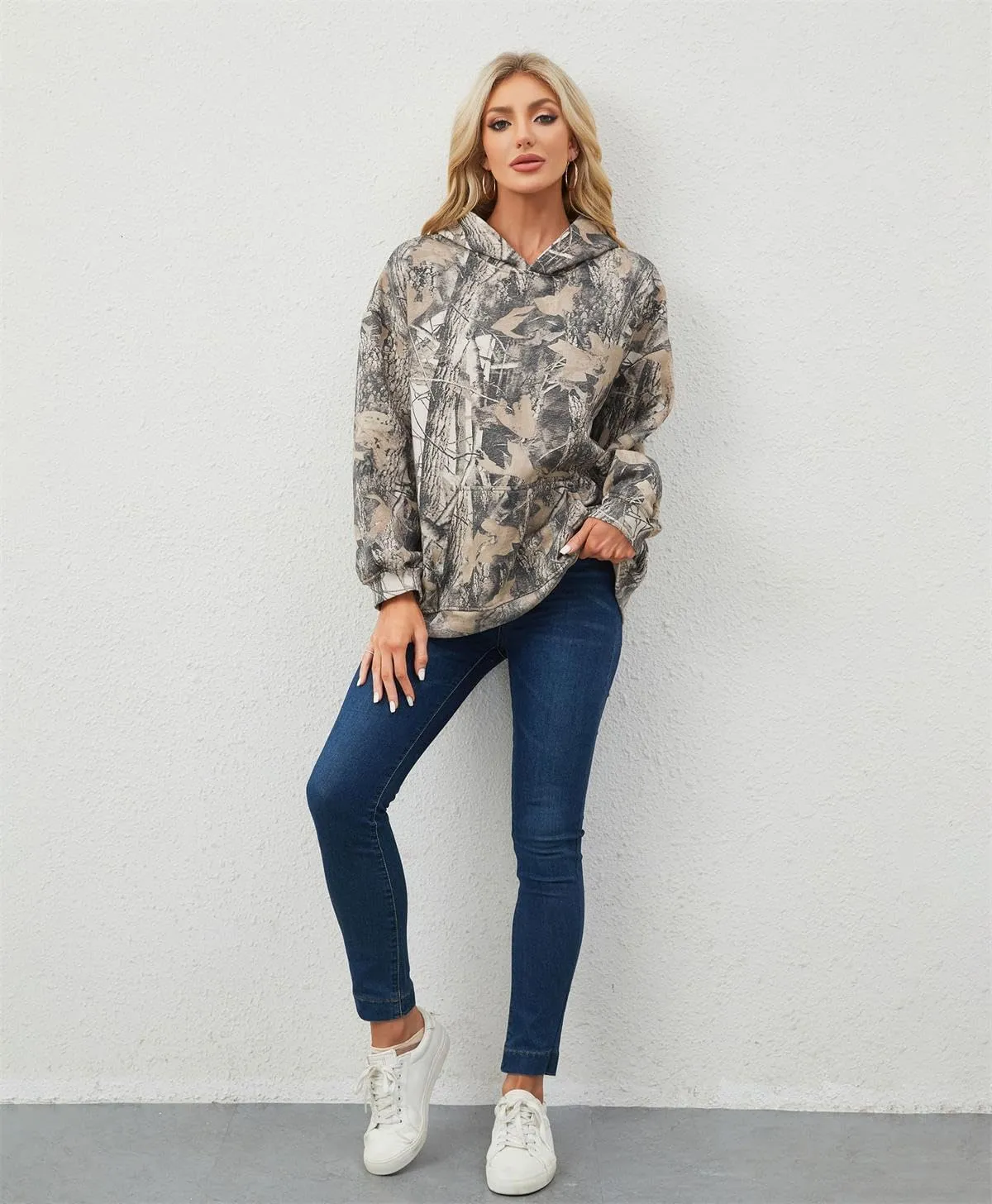Oversized Leopard Print Hoodie for Women Men Long Sleeve Hooded Sweatshirts Cute Pullover with Pocket