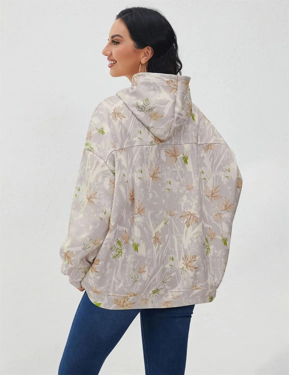 Oversized Leopard Print Hoodie for Women Men Long Sleeve Hooded Sweatshirts Cute Pullover with Pocket