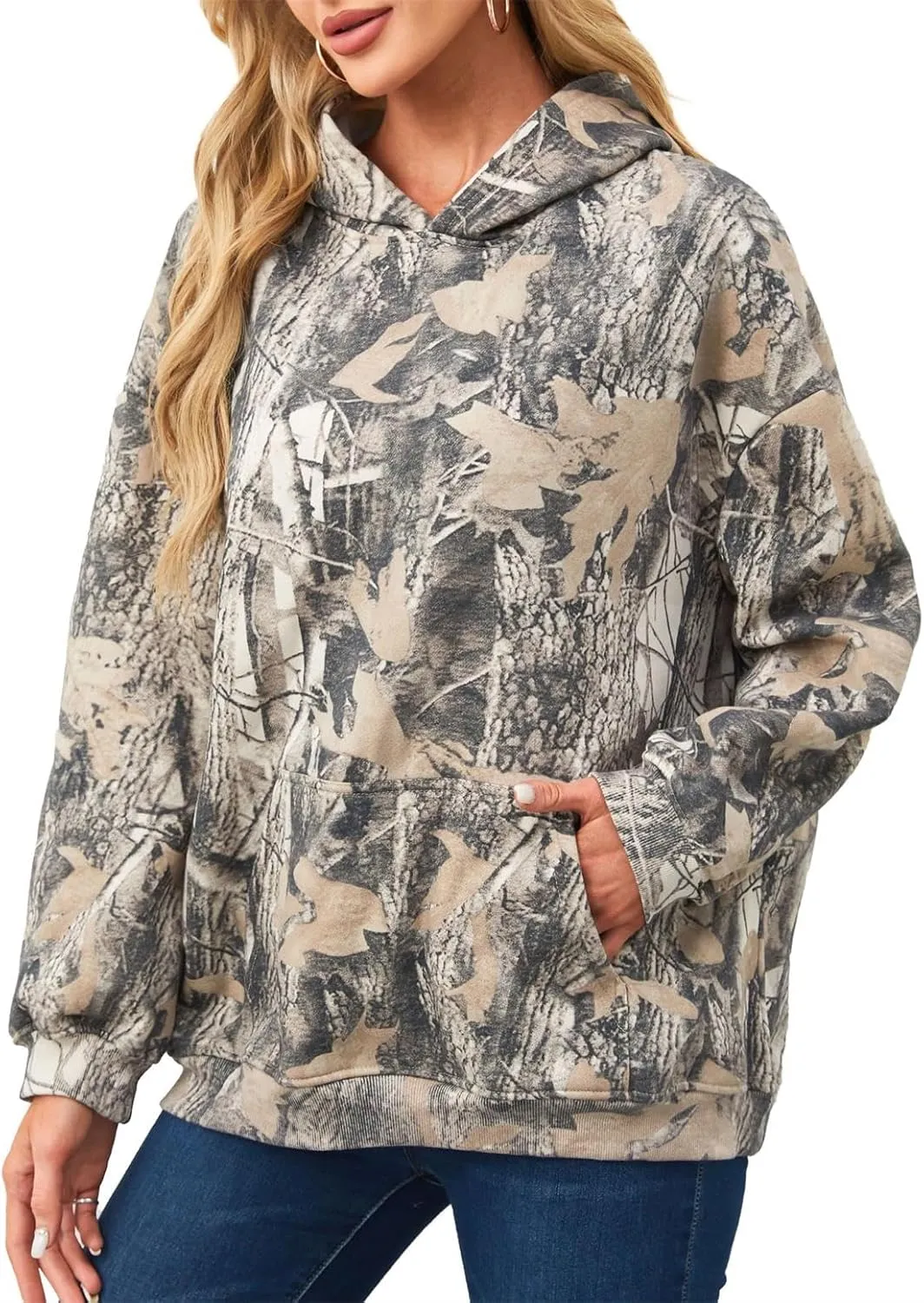 Oversized Leopard Print Hoodie for Women Men Long Sleeve Hooded Sweatshirts Cute Pullover with Pocket