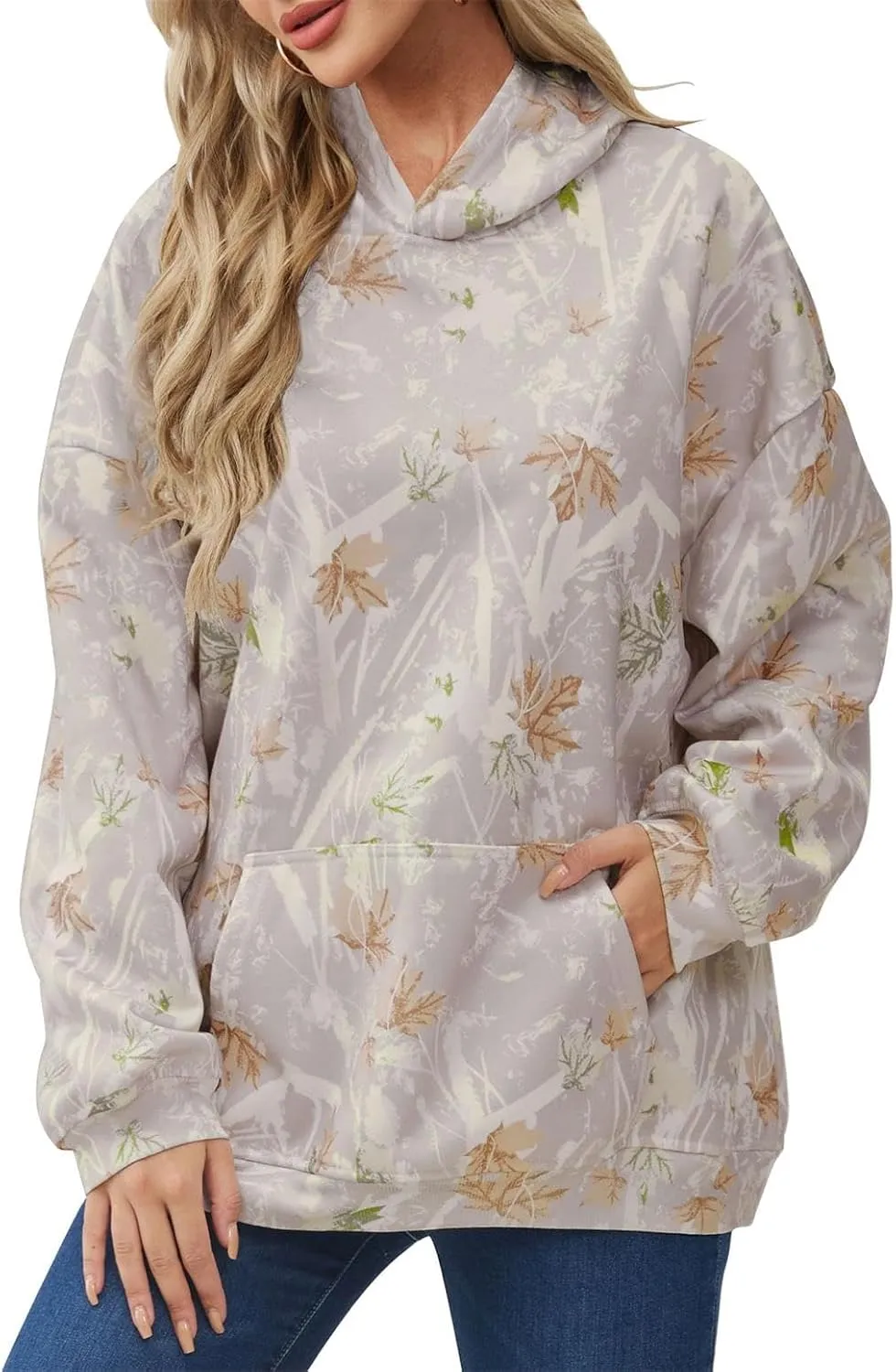 Oversized Leopard Print Hoodie for Women Men Long Sleeve Hooded Sweatshirts Cute Pullover with Pocket