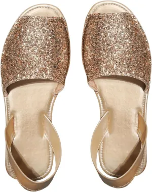 OYOANGLE Women's Peep Toe Slingback Flat Sandals Summer Comfortable Outdoor Casual Slides