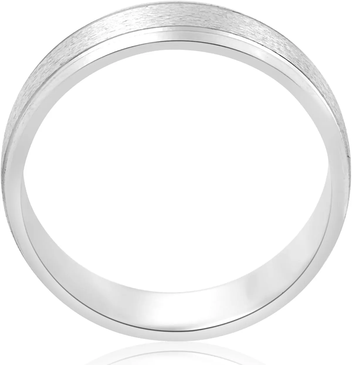 P3 POMPEII3 6MM Platinum Mens Wedding Band Brushed Comfort Fit Flat Ring