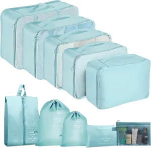 Packing Cubes for Travel - 10 Set Luggage Organizer Bags for Family, Mesh Breathable Travel Packing Cubes for Suitcases Durable Essentials Bags Set