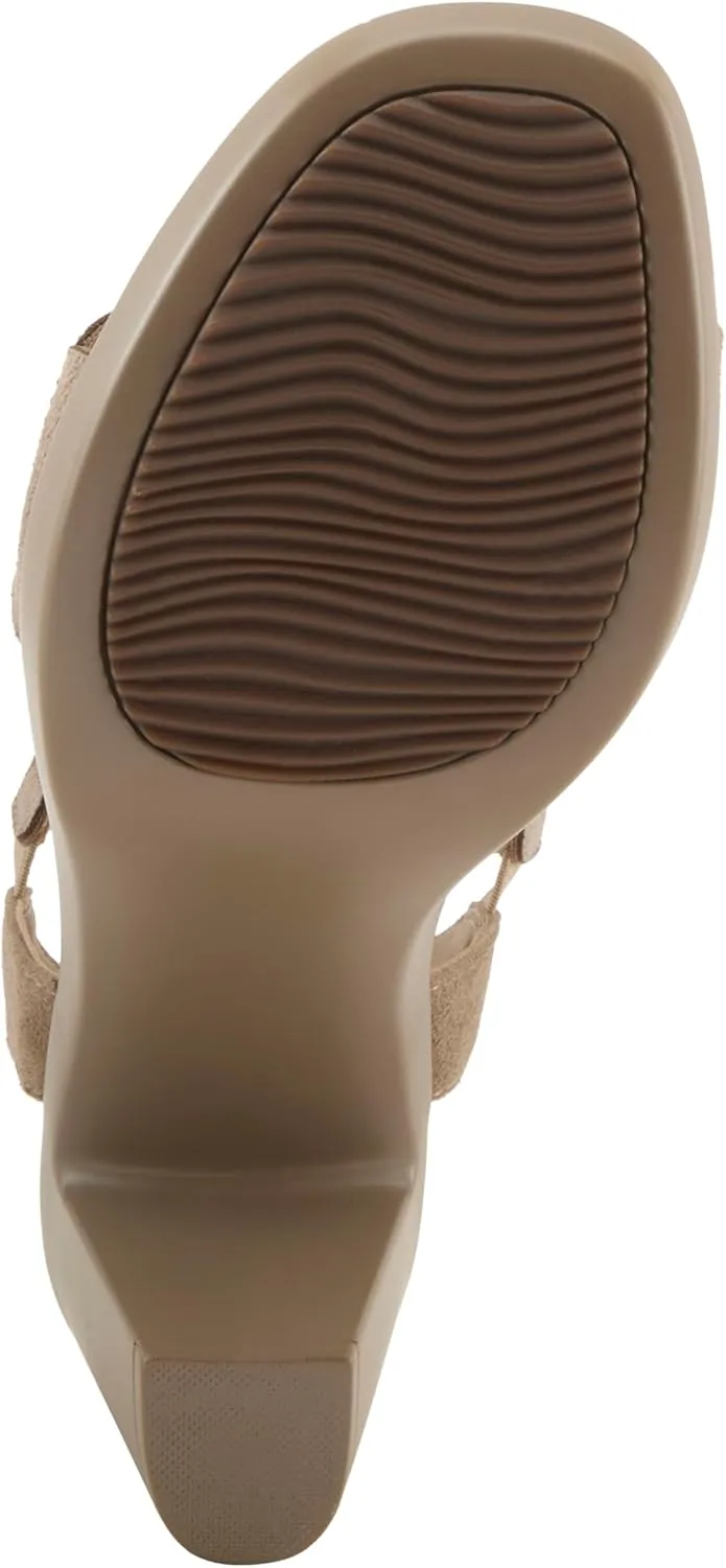 PATRIZIA Women's ILLARA Slip-On T-Strap Heels - Crystal Embellished, Elastic Goring, Cushioned Comfort