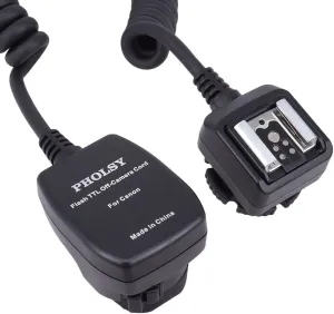 PHOLSY 6.5' / 2 m E-TTL Off Camera Flash Speedlite Sync Cord Hot Shoe Cord Compatible with Canon T8i, T7i, T6, T6i, T6s, T5, T5i, SL3, 90D, 80D, 77D, 70D, 7D, 6D, 5D, M3, M5, M6 etc, Replaces OC-E3