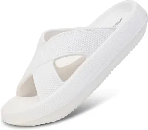 Pillow Slippers for Women and Men - Anti-Slip, Breathable House Shoes with Cross Strap Design, Cushioned Thick Sole for Ultimate Comfort and Versatility
