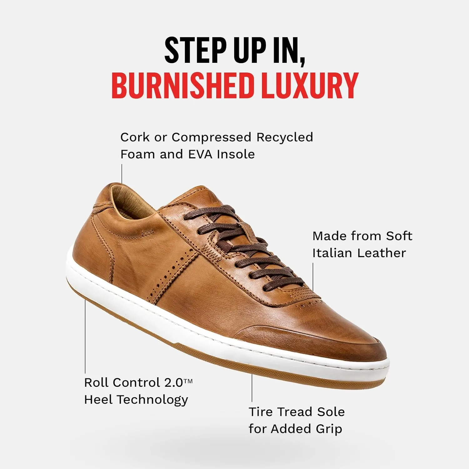 Piloti Driving Shoes for Men, Avenue Italian Leather Driving Performance Everyday Sneakers for Men