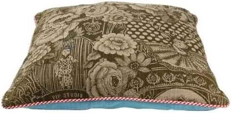 Pip Studio Home 24-Inch by 24-Inch Wallpower Cushion Cover, Khaki
