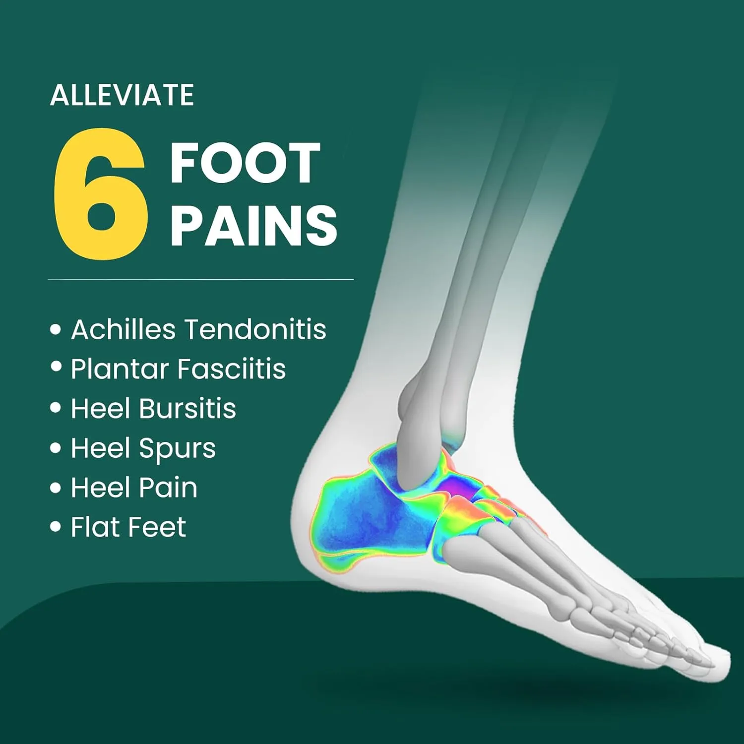 Plantar Fasciitis Inserts for Heel Pain - (FSA HSA Eligible) Welnove Arch Support Heel Cushions Insoles for Heel Spur, Achilles Tendon, Heel Cups for Most Shoes, Women's 6-9, Men's 5-8
