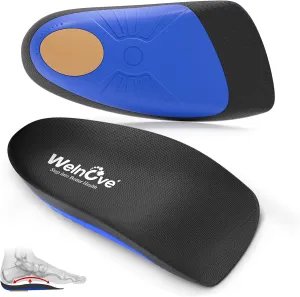 Plantar Fasciitis Inserts for Heel Pain - (FSA HSA Eligible) Welnove Arch Support Heel Cushions Insoles for Heel Spur, Achilles Tendon, Heel Cups for Most Shoes, Women's 6-9, Men's 5-8