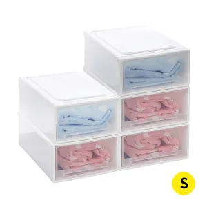 Plastic Storage Drawers Stackable Containers Box Wardrobe Clothes Organiser - Small