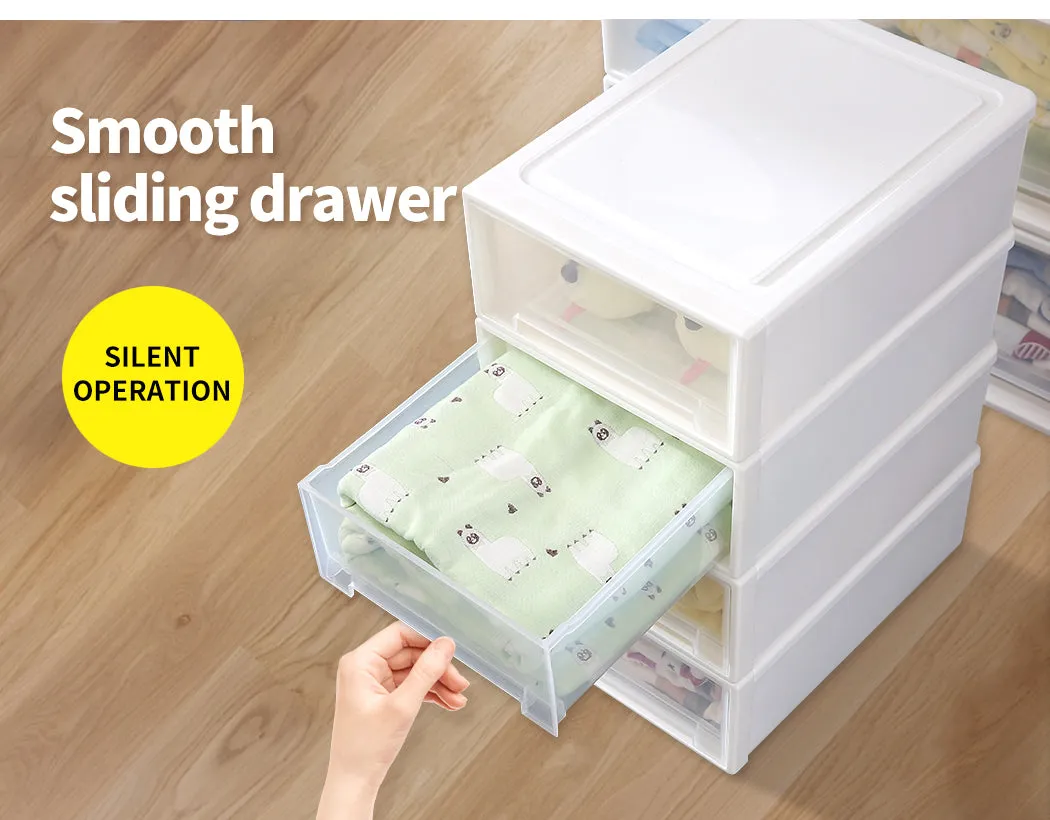 Plastic Storage Drawers Stackable Containers Box Wardrobe Clothes Organiser - Small