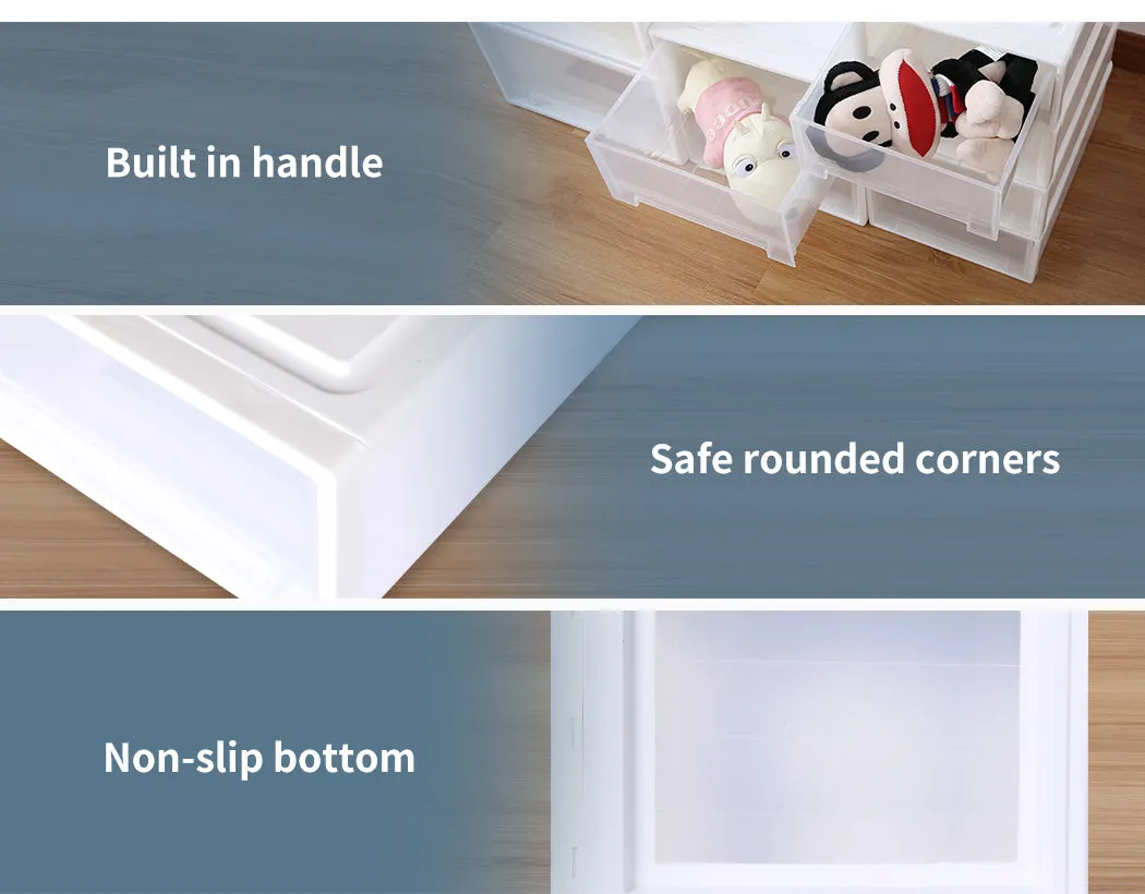 Plastic Storage Drawers Stackable Containers Box Wardrobe Clothes Organiser - Small