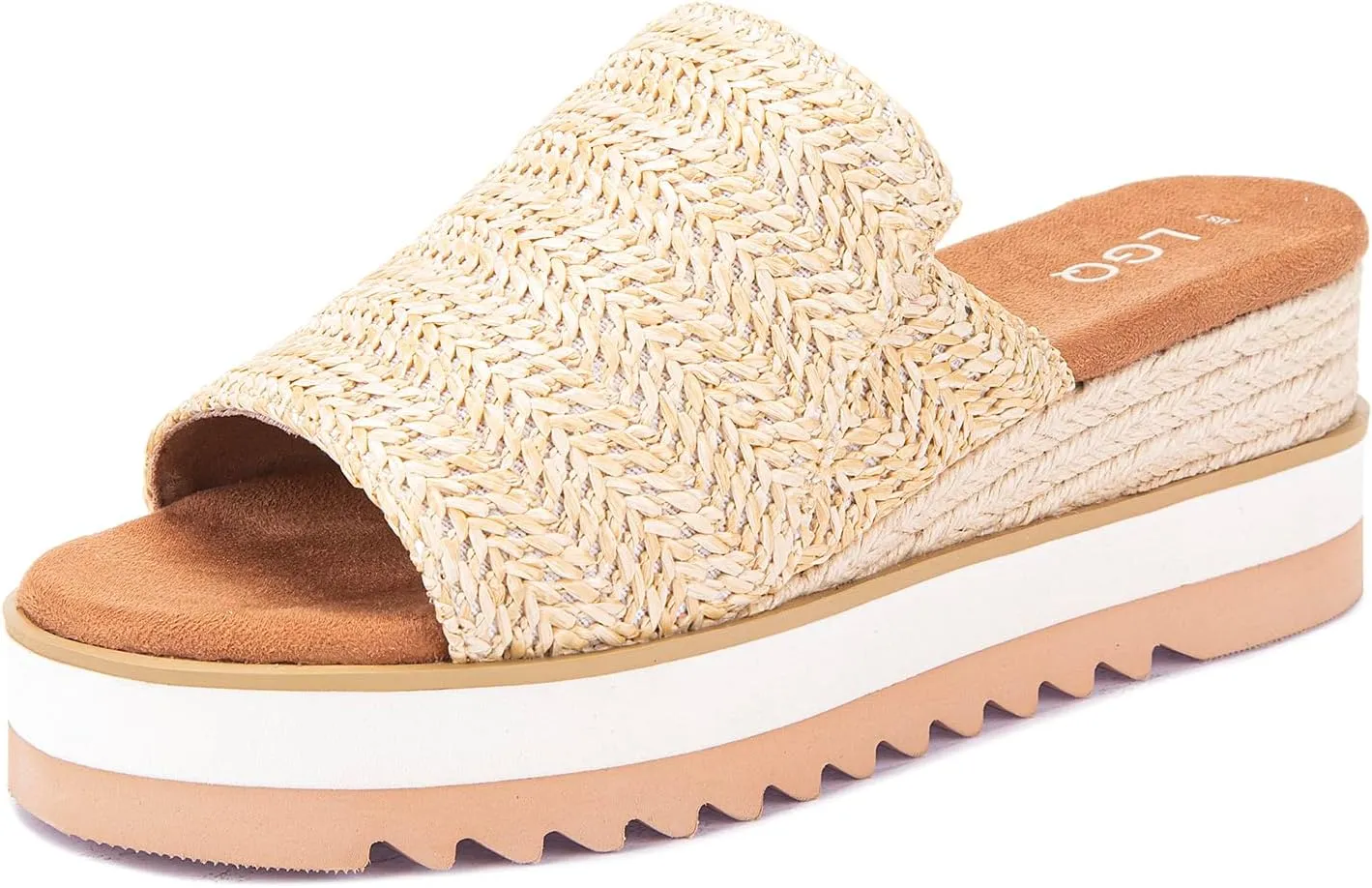 Platform Slip on Espadrille Sandals for Women Wedges Open Toe Slides Women's Bohemia Sandals Slip on Mules Sandal Summer Beach Slippers