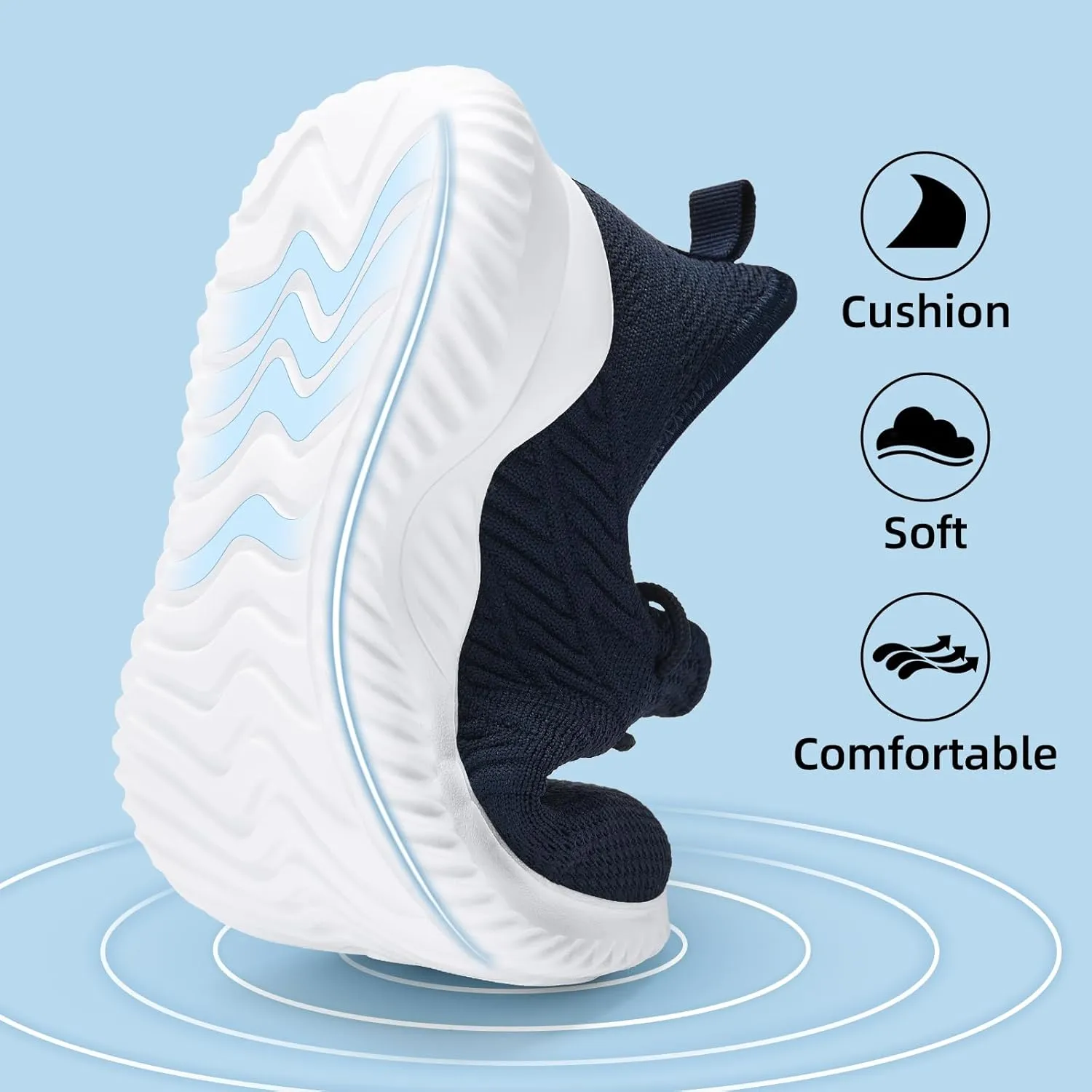 PPQ Womens Slip On Walking Shoes，Memory Foam Lightweight Comfort Casual Workout Shoes,Yoga Or Tennis Or Running Sneakers