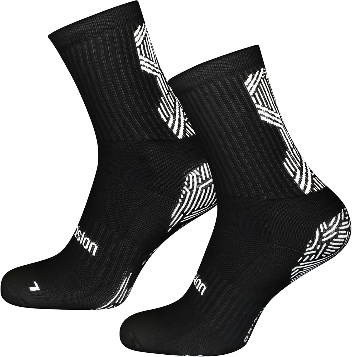 Precision Origin.0 Cushioned Sport Grip Socks (1 Pair) Black - UK 9-12