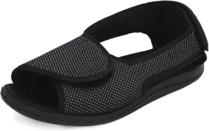 Pregnant Woman Elder Men Extra Wide Sandal Adjustable Upper Open Toe Edema Swollen Feet Diabetic Slippers Breathable Mesh Anti-Slip Rubber Sole Comfort Walking Shoes Sneaker