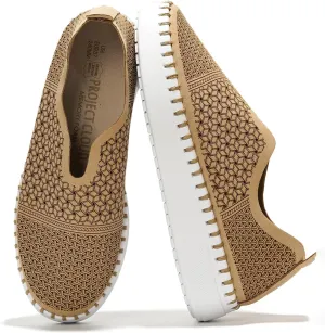 Project Cloud Platform Sneakers for Women - Leather Insole Loafers for Women with Memory Foam - Casual Slip On Womens Loafers with Flexible Outsole (Aster)