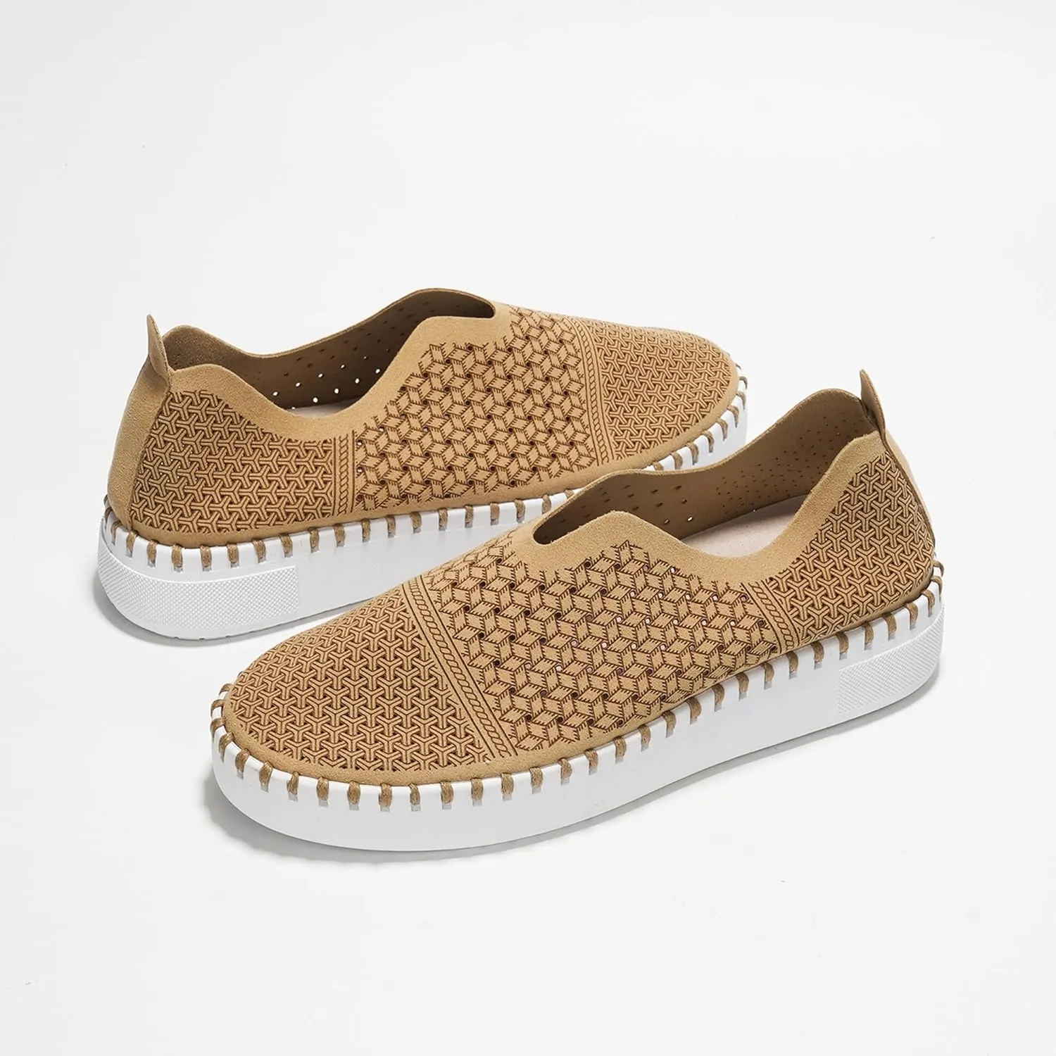 Project Cloud Platform Sneakers for Women - Leather Insole Loafers for Women with Memory Foam - Casual Slip On Womens Loafers with Flexible Outsole (Aster)