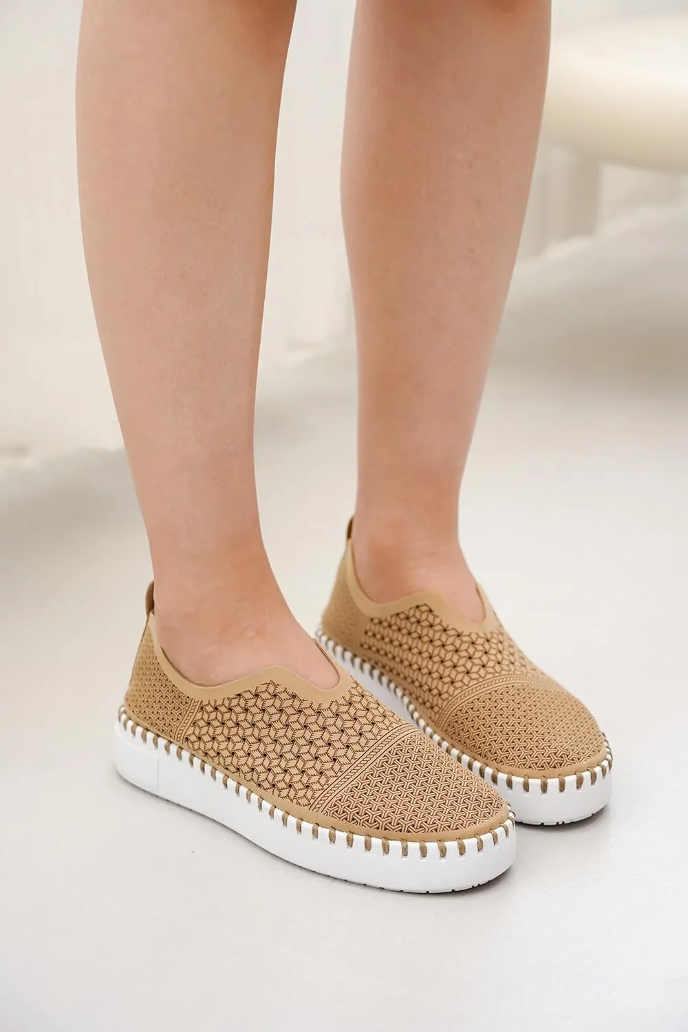 Project Cloud Platform Sneakers for Women - Leather Insole Loafers for Women with Memory Foam - Casual Slip On Womens Loafers with Flexible Outsole (Aster)