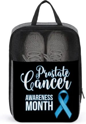 Prostate Cancer Awareness Blue Ribbon Travel Shoe Bag Waterproof Carry Tote Bag for Sports Portable Shoes Storage Pouch, style, dsgvfd464