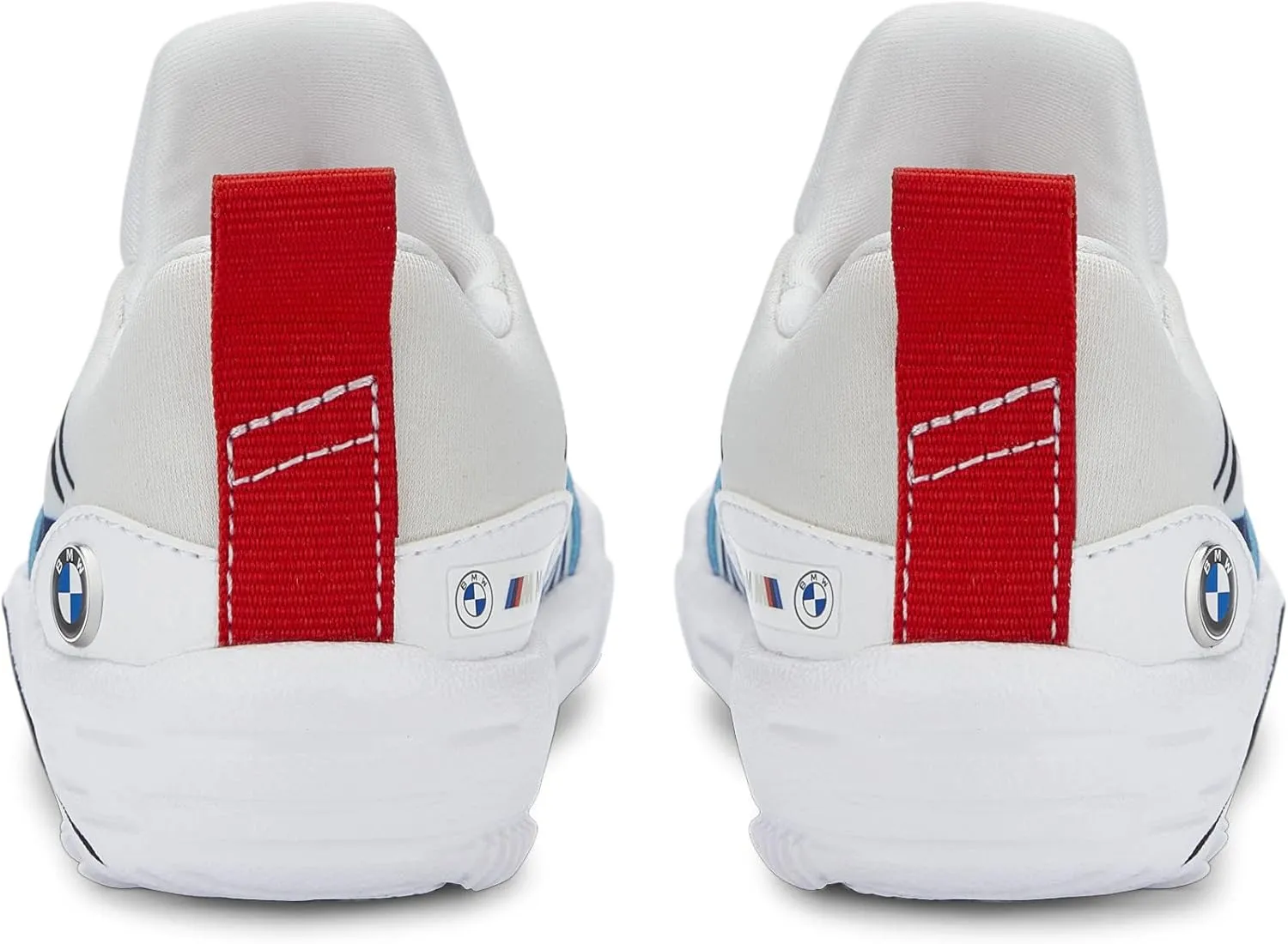 PUMA Unisex-Child Slip on Shoes BMW M Motorsport Bao Kart Sneaker, White Black-Estate Blue, 13.5 US Little Kid
