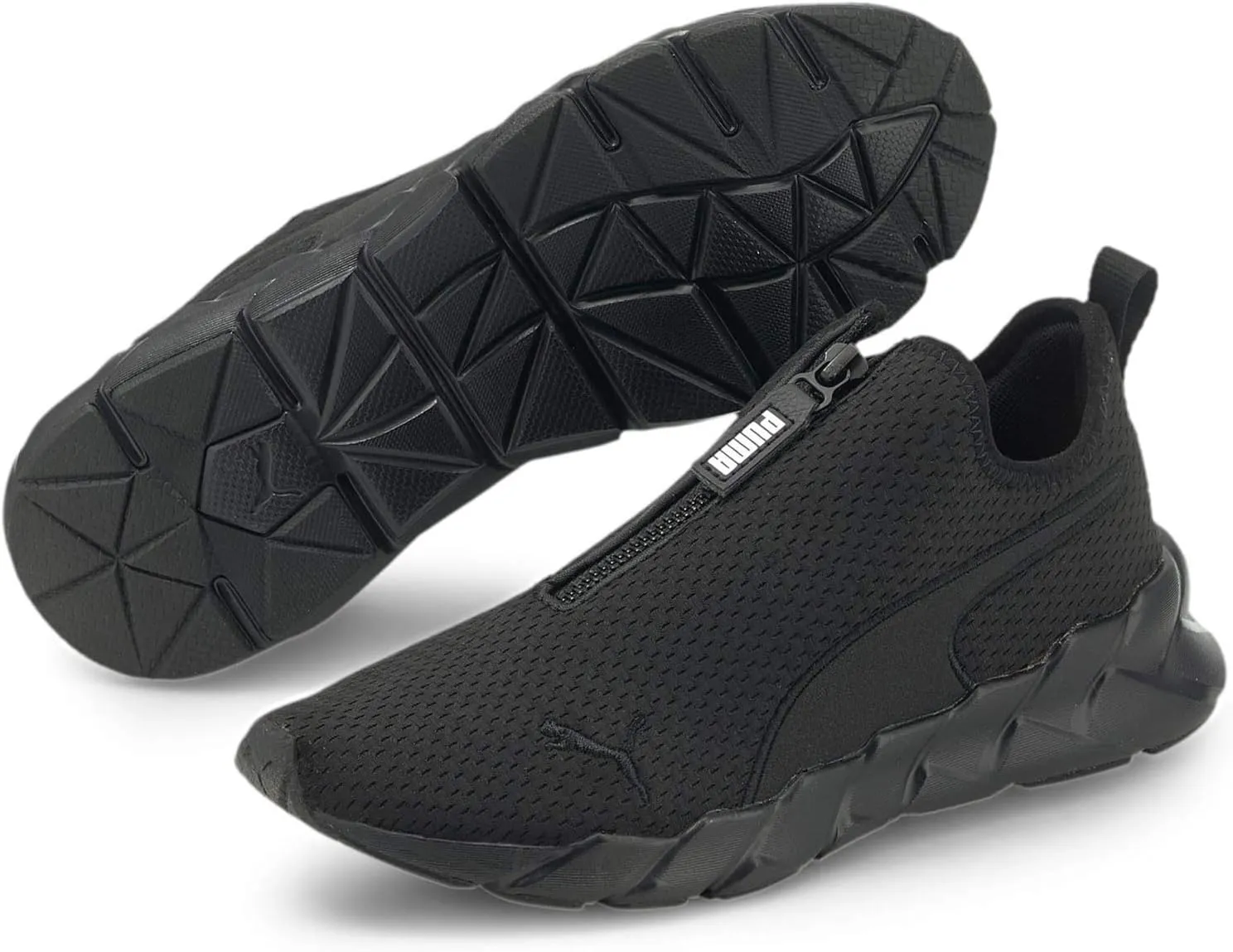 Puma Womens Weave Zip Slip On Training Sneakers Shoes - Black